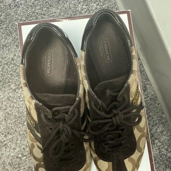 Coach Signature Brown and Tan Sneakers - Picture 5 of 5